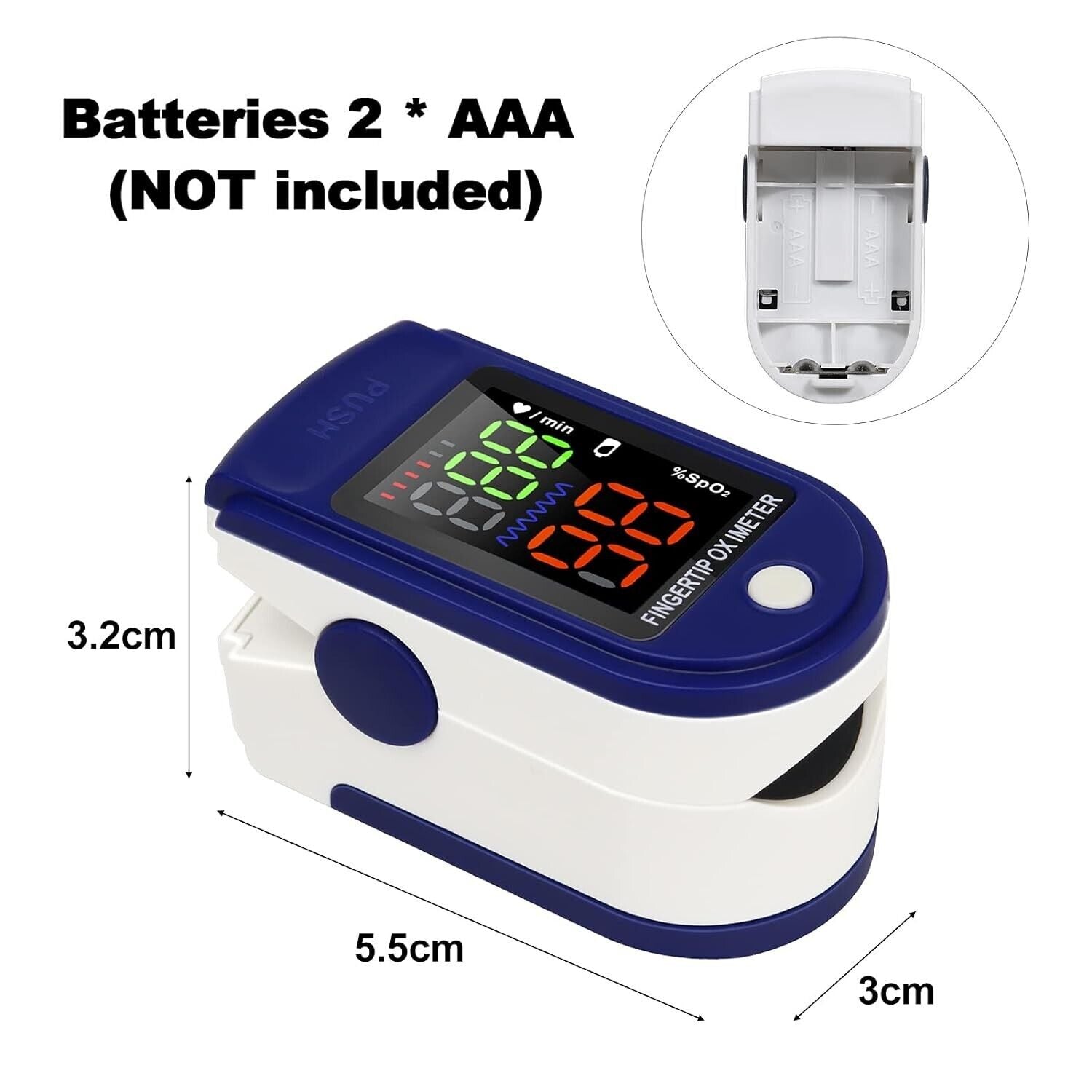 Digital Fingertip Pulse Oximeter Mini SpO2 Oxygen Saturation Monitor PR Pulse-UK