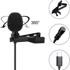 Type-C Microphone Lapel Lavalier Omnidirectional Clip On MIni Mic For Smartphone