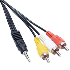 DVD TV Audio Video Speaker 3.5mm Jack to 3 RCA AV Cable AUX Cable Adapter Wire