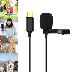 Type-C Microphone Lapel Lavalier Omnidirectional Clip On MIni Mic For Smartphone