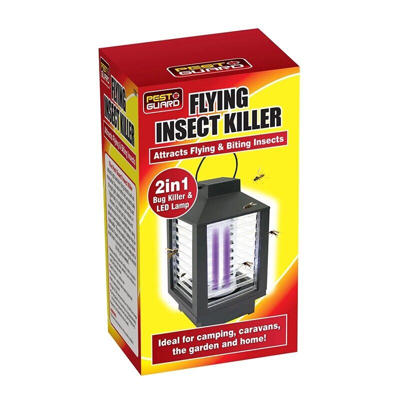 2 in 1 Solar Power Flying Insect Killer & Led Lamp Camping Garden-uk delivery