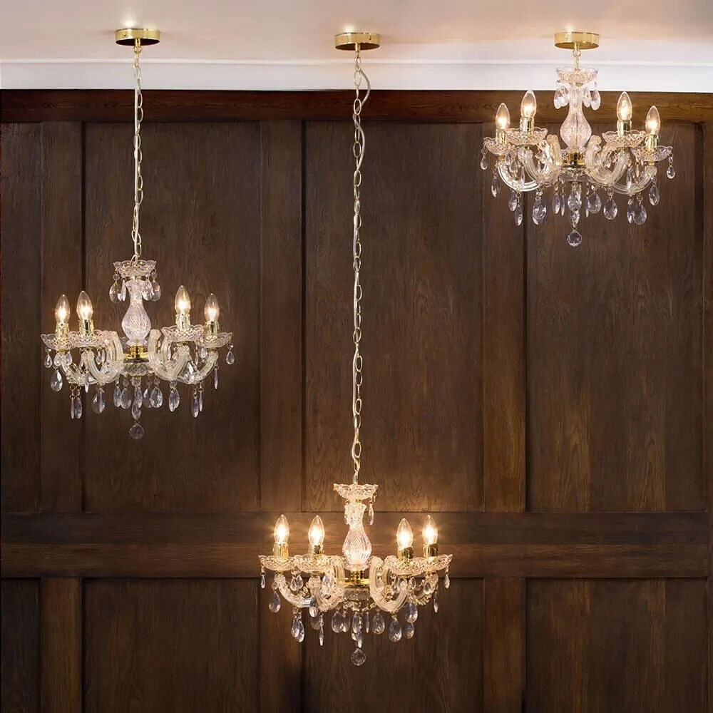 Marie Therese 5 Light Dual Mount Chandelier - Gold with LED Bulbs