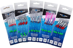 5 Packs 7 hook size 2 fishing mackerel feather lure sea Bait Fish - Mixed