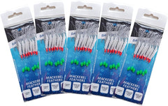 5 Packs 7 hook size 2 fishing mackerel feather lure sea Daylight flash Bait Fish