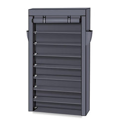 10 Tiers Shoe Rack With Dustproof Cover Closet Shoes Storage Cabinet Organizer