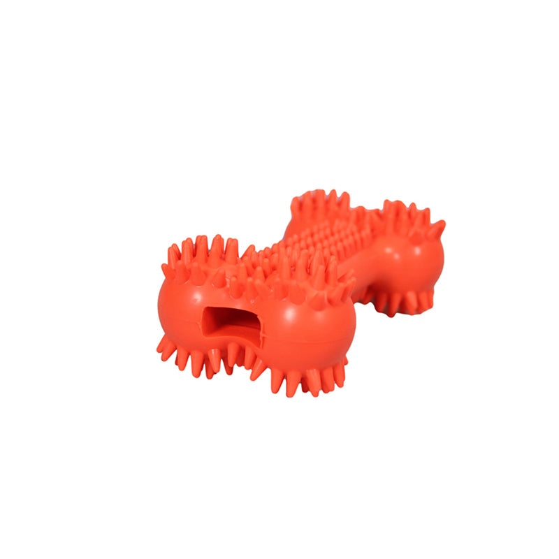 Rubber Spikey Dog Bone Fetching Teething Dog Bone Toy 13 cm - Random Colour