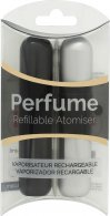 Pressit Refillable Perfume Atomiser Duo Pack - Black & Silver