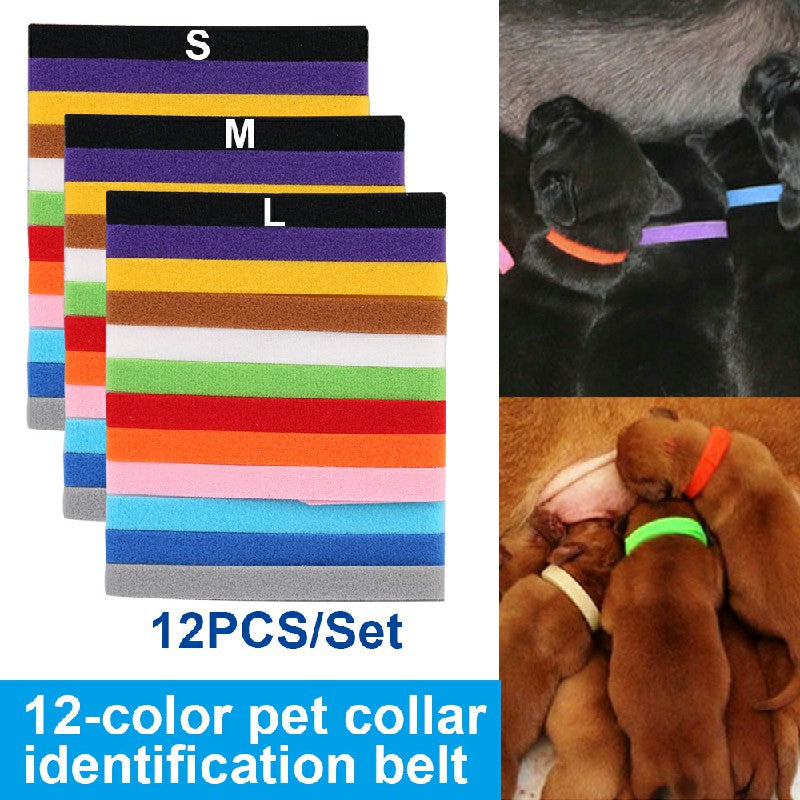 12 colours ID Collars Whelping Newborn Puppy and Kitten ID Collar Bands