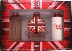 FCUK Rebel For Her Gift Set 100ml EDT + 250ml Body Lotion + 250ml Fragrance Mist