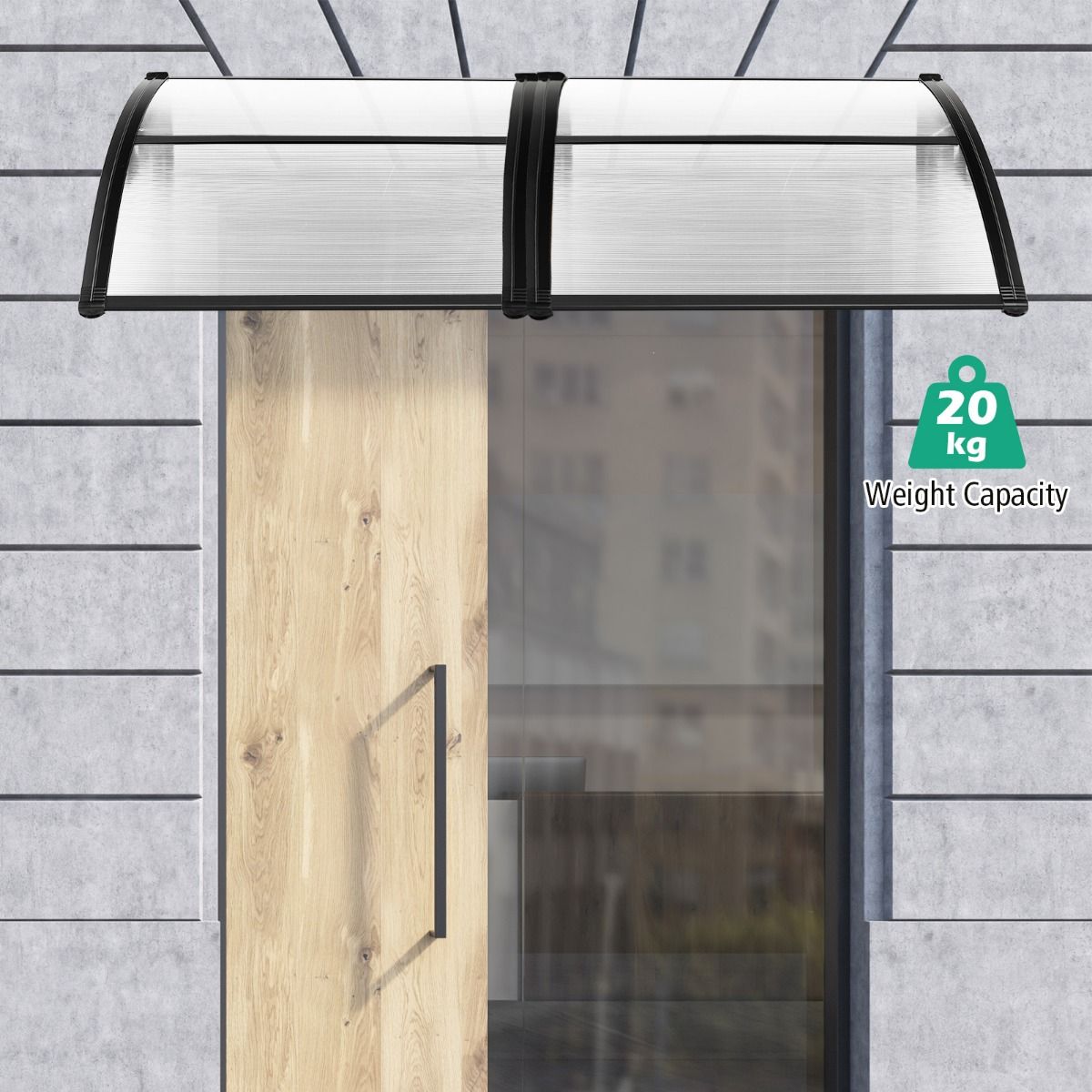 Outdoor Front Door Patio Overhang Awning for Sunlight Rain Snow Wind Protection