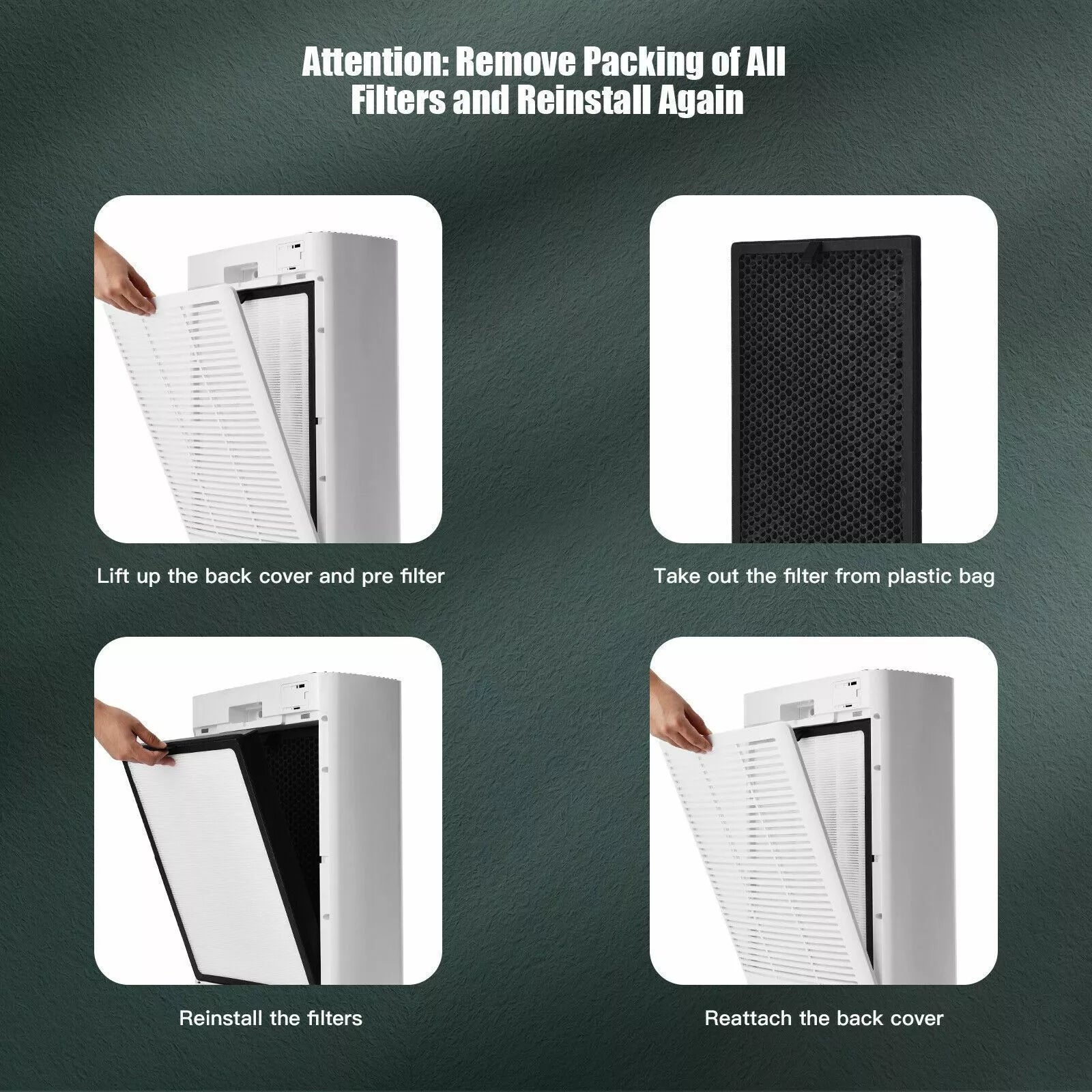 Air Purifier with 4 Layers Purification and Replaceable Filter - UK