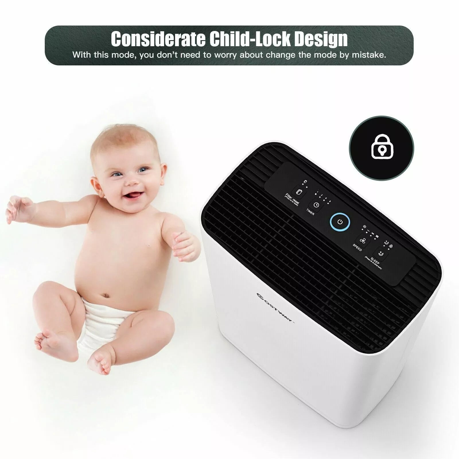 Air Purifier with 4 Layers Purification and Replaceable Filter - UK