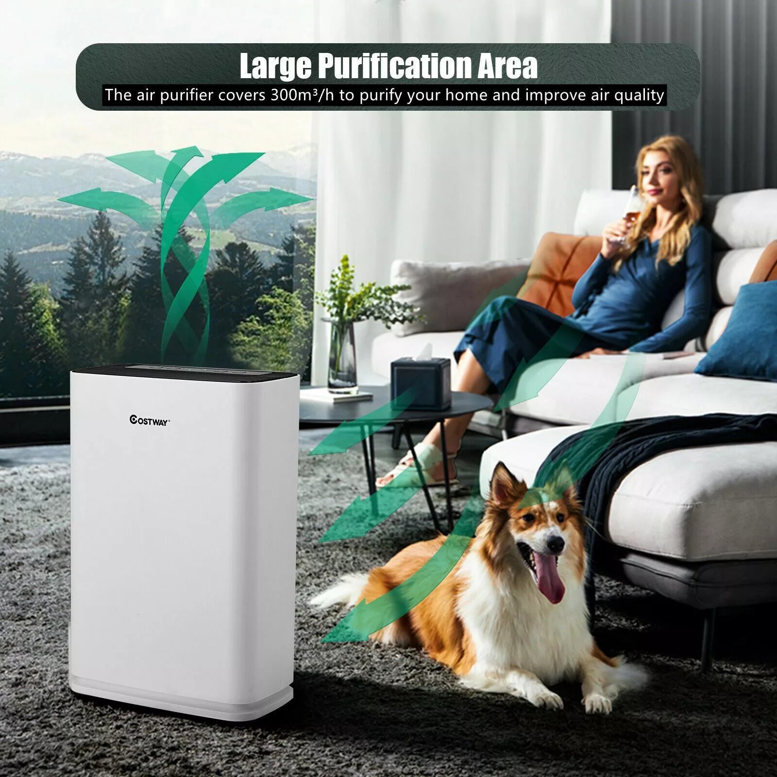 Air Purifier with 4 Layers Purification and Replaceable Filter - UK