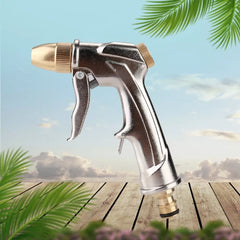 High Pressure Water Spray Gun Brass Nozzle Garden Hose Pipe Lawn Car Jet Wash UK