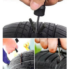 HEAVY DUTY TUBELESS TYRE REPAIR KIT INSERTS PLUGS STRINGS 4" x 20 Strips