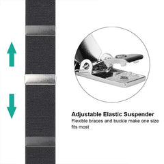 Elastic nylon 35mm wide durable and adjustable trouser braces suspender - Black