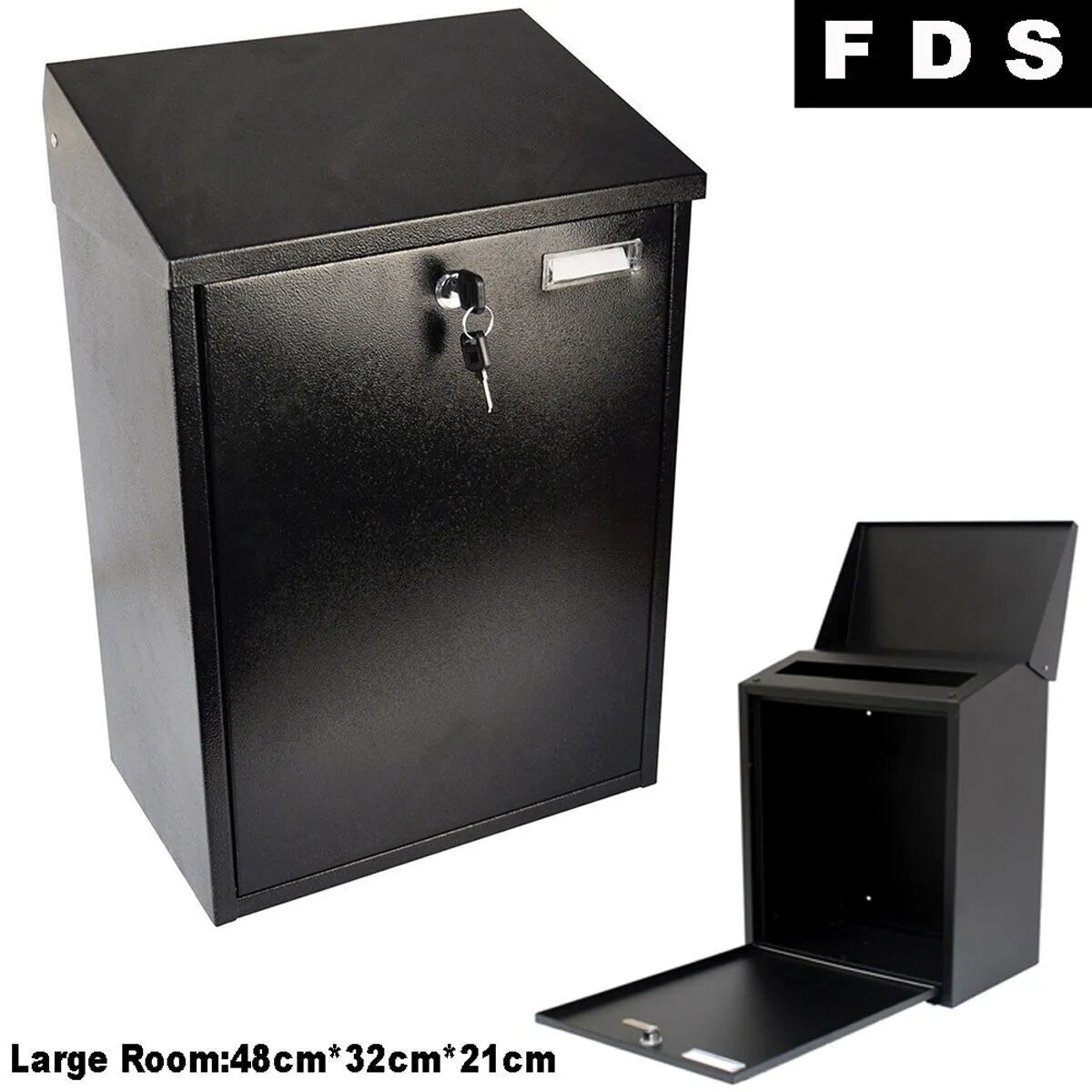 Wall Mounted Large Steel Outdoor Lockable Mail Box Post Letter Box