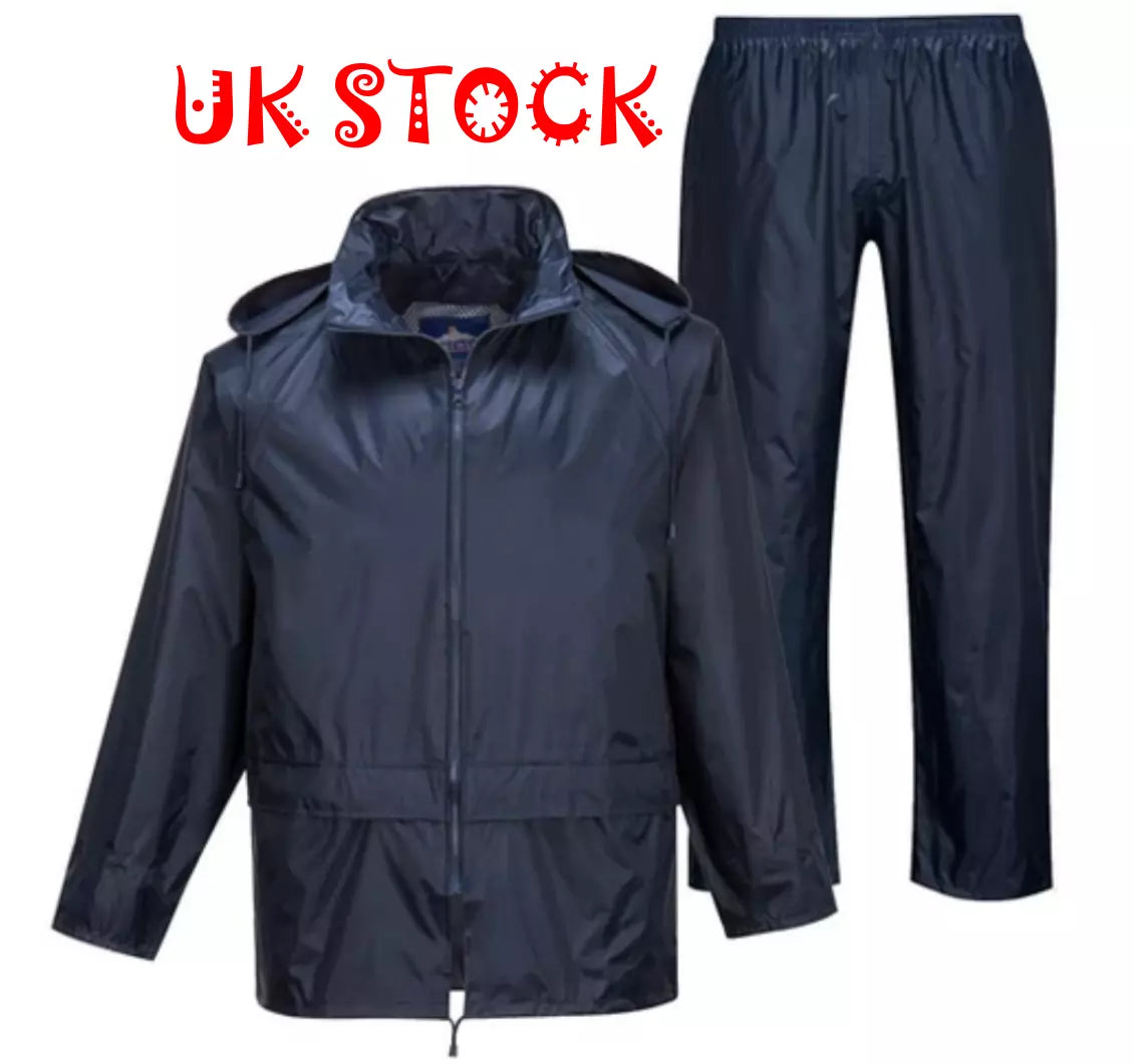 Waterproof Rainsuit  Men's Portwest L440 Essentials  Jacket & Trouser-All Size