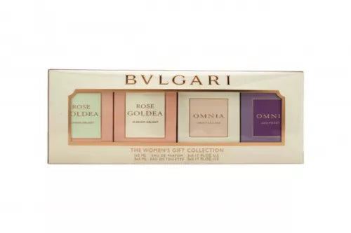 Bvlgari Miniatures Gift Set 5ml Rose Goldea Blossom Delight EDP + 5ml Rose Goldea Blossom Delight EDT + 5ml Omnia Crystalline EDT + 5ml Omnia Amethyste EDT